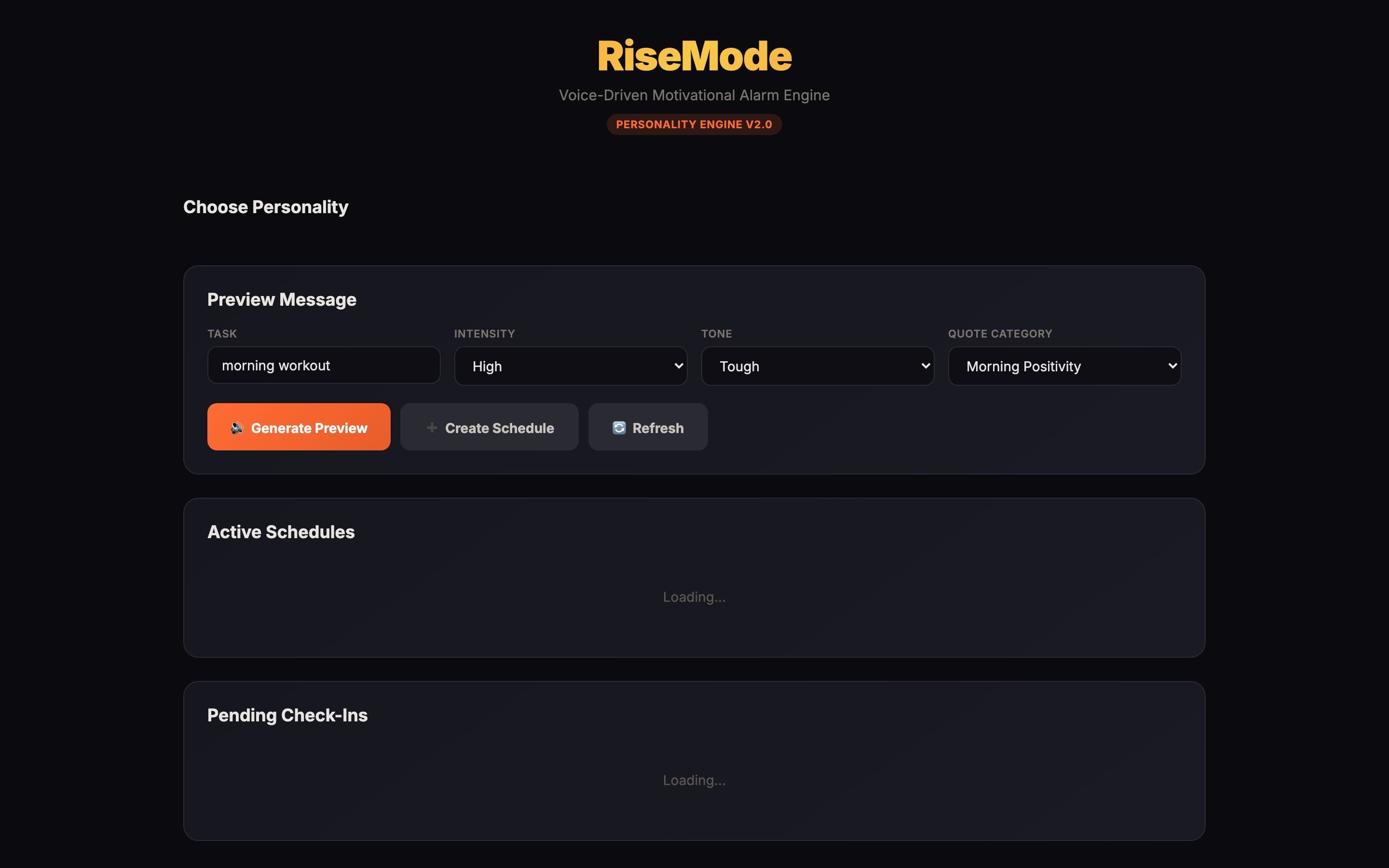 RiseMode — screenshot
